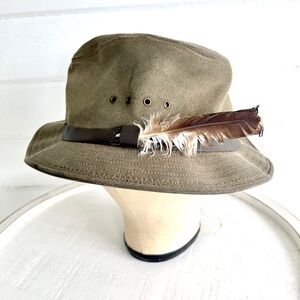 Vintage Filson Waxed Cotton Tin Cloth Packer Hat - XL